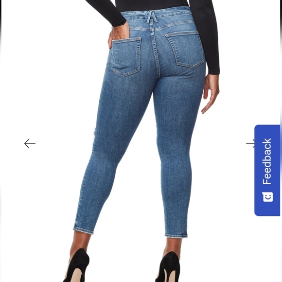 GOOD AMERICAN Good Legs Crop Skinny Denim Jean Pants High Rise Blue Womens Sz 15 - Picture 3 of 13